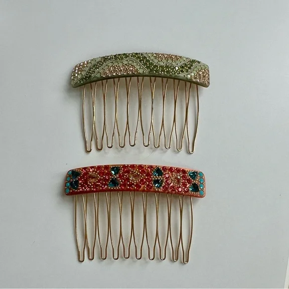 M. C. Davidian Swarovski Crystal Hair Combs Set - Multicolor - Picture 2 of 6